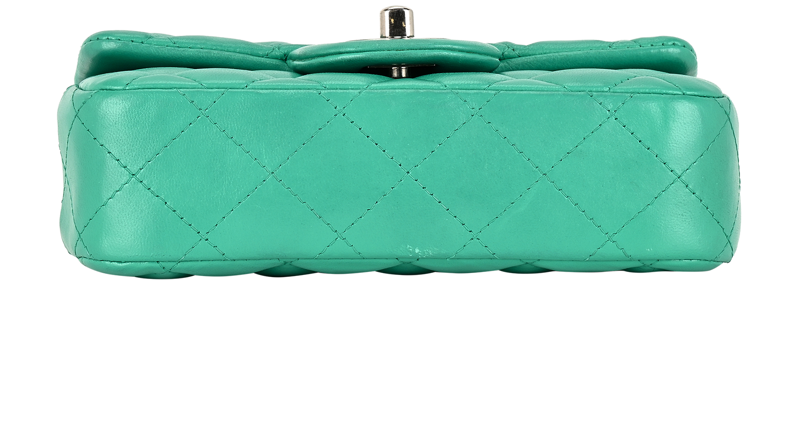 Mini Rectangle Flap, &pound;2,600, Handbags, Green, Lambskin Leather, Top view